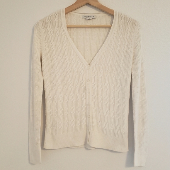 Liz Claiborne Sweaters - Liz Claiborne | White Knit Button Up Cardigan